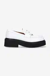 Usnjeni mokasini Moccasin Shoe enski, bela barva