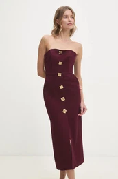 Haljina boja: bordo, midi, uska