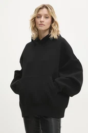 Pulover enska, rna barva, s kapuco