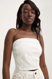 Top iz jeansa bela barva