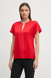 Bluza za ene, boja: crvena, bez uzorka, K20K208191