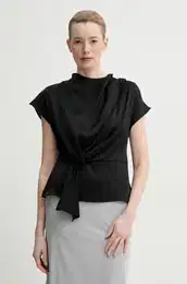 Bluza za ene, boja: crna, bez uzorka