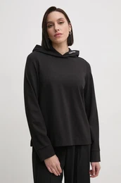 Pulover enski, rna barva, s kapuco, J20J224722