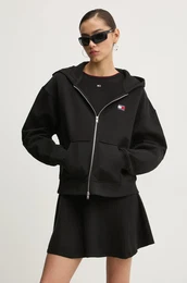 Bombaen pulover enski, rna barva, s kapuco, DW0DW19412