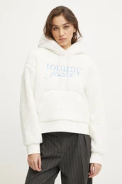 Pulover enski, be barva, s kapuco, DW0DW20465