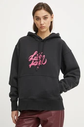 Bombaen pulover enski, rna barva, s kapuco, A1W20093