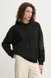 Pulover enski, rna barva, s kapuco, 251TP2700