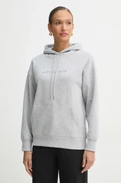 Pulover enski, siva barva, s kapuco, MR551QC5MF