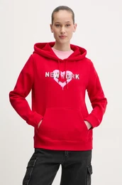 Pulover enski, rdea barva, s kapuco, DW0DW21771