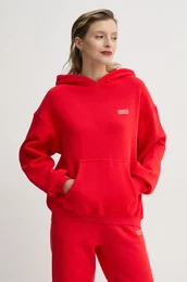 Pulover enski, rdea barva, s kapuco, IZU03DE25