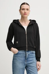 Pulover enski, rna barva, s kapuco, 511BD64003