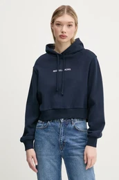 Pulover CROPPED LOGO HOODY enski, mornarsko modra barva, s kapuco, RL580008
