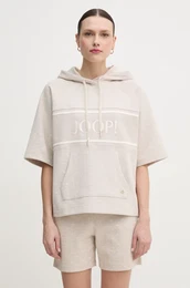 Pulover Joop! enski, be barva, s kapuco, 30046217