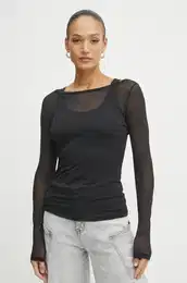 Majica z dolgimi rokavi rna barva, 104653 A2CL