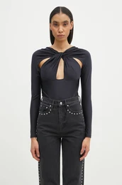 Body Twisted Cut-Out Jersey Bodysuit enski, rna barva, COPJS19545C