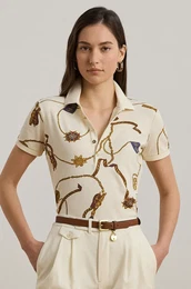 Bombaen polo Lauren Ralph Lauren enski, bela barva, 200957609