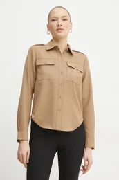 Srajca s primesjo volne enska, zelena barva, MR5400CBQZ