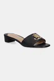 Usnjeni natikai Lauren Ralph Lauren Fay Logo II enski, rna barva, 802959168001