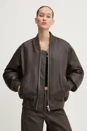 Usnjena bomber jakna enska, rjava barva, 6L4LJ0460000