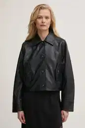 Usnjena jakna enska, rna barva, RWOW01247