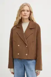 Volnena jakna rjava barva, 50534472