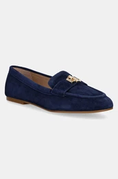 Mokasini iz semia Lauren Ralph Lauren Averi III enski, mornarsko modra barva, 802959266001