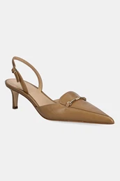 Usnjene visoke pete Lena be barva, 40R5LEMP1L.297