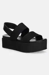 Sandali FLATFORM SANDAL SLING IN enski, rna barva, YW0YW01788