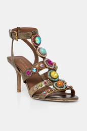 Usnjeni sandali Octavia High Gladiator zlata barva, 4369268109