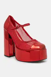 Salonke x Rocky Horror Show Regular Frankie Fan Fishnet boja: crvena, s debelom potpeticom, Regular Frankie Fan Fishnet