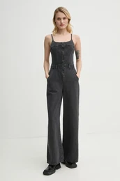 Kombinezon iz jeansa BUSTIER JUMPSUIT siva barva, 001WC
