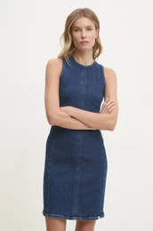 Jeans obleka mornarsko modra barva, J20J224528