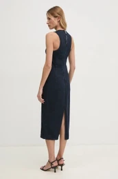 Jeans obleka mornarsko modra barva, J20J225474