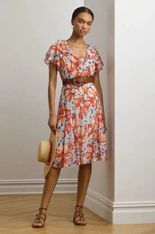Obleka Lauren Ralph Lauren bela barva, 250957395