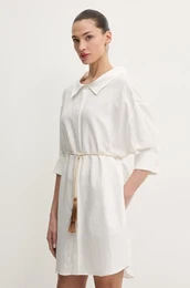 Haljina boja: bijela, mini, oversize, WA5397.T6049