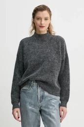 Volnen pulover enski, siva barva, 10909448