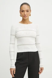 Pulover s primesjo svile enski, bela barva, 104735 A2FC