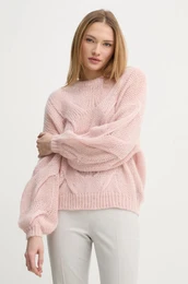 Volnen pulover enski, roza barva, 10909849