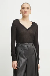 Pulover s primesjo svile enski, rna barva, MR56159GW2