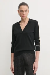 Pulover s primesjo volne enski, rna barva, TA5153 MS025