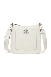 Usnjena torbica Lauren Ralph Lauren bela barva, 431970152