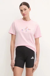 Pamuna majica W Elem Flrl Tee za ene, boja: ruiasta, JP0114