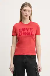 Kratka majica LOVE DSGL enska, rdea barva, 25SWTK10