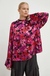 Bluza s primesjo svile roza barva