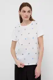 Lanena bluza bela barva