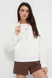 Pulover ženska, bela barva, s kapuco