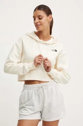 Bombažen pulover W Trend Crop Hoodie ženski, bež barva, s kapuco, NF0A5ICYQLI1
