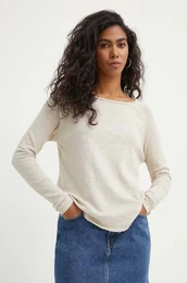 Pamuna majica dugih rukava T-SHIRT ML COL BATEAU boja: be, SON31GE24