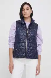 Brezrokavnik s puhom W4525G-T3043 W MYLUSE enski, mornarsko modra barva