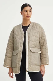 Dvostrana jakna Quilted za ene, boja: zelena, za prijelazno razdoblje, oversize